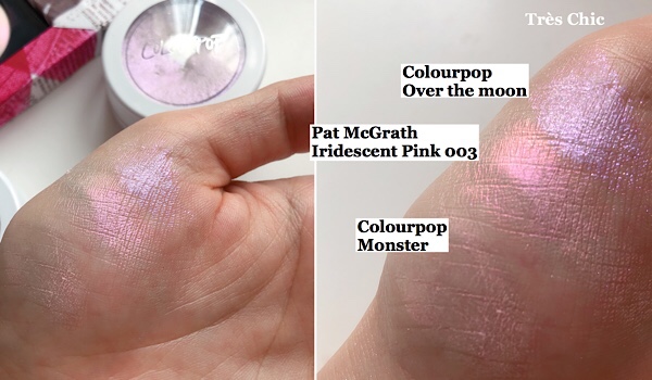 Pat McGrath Labs Sublime Skin Highlighting Trio  パット・マグラスはハイライトもオススメIridescent PinkとカラーポップのハイライトOver the monn とMonster の色